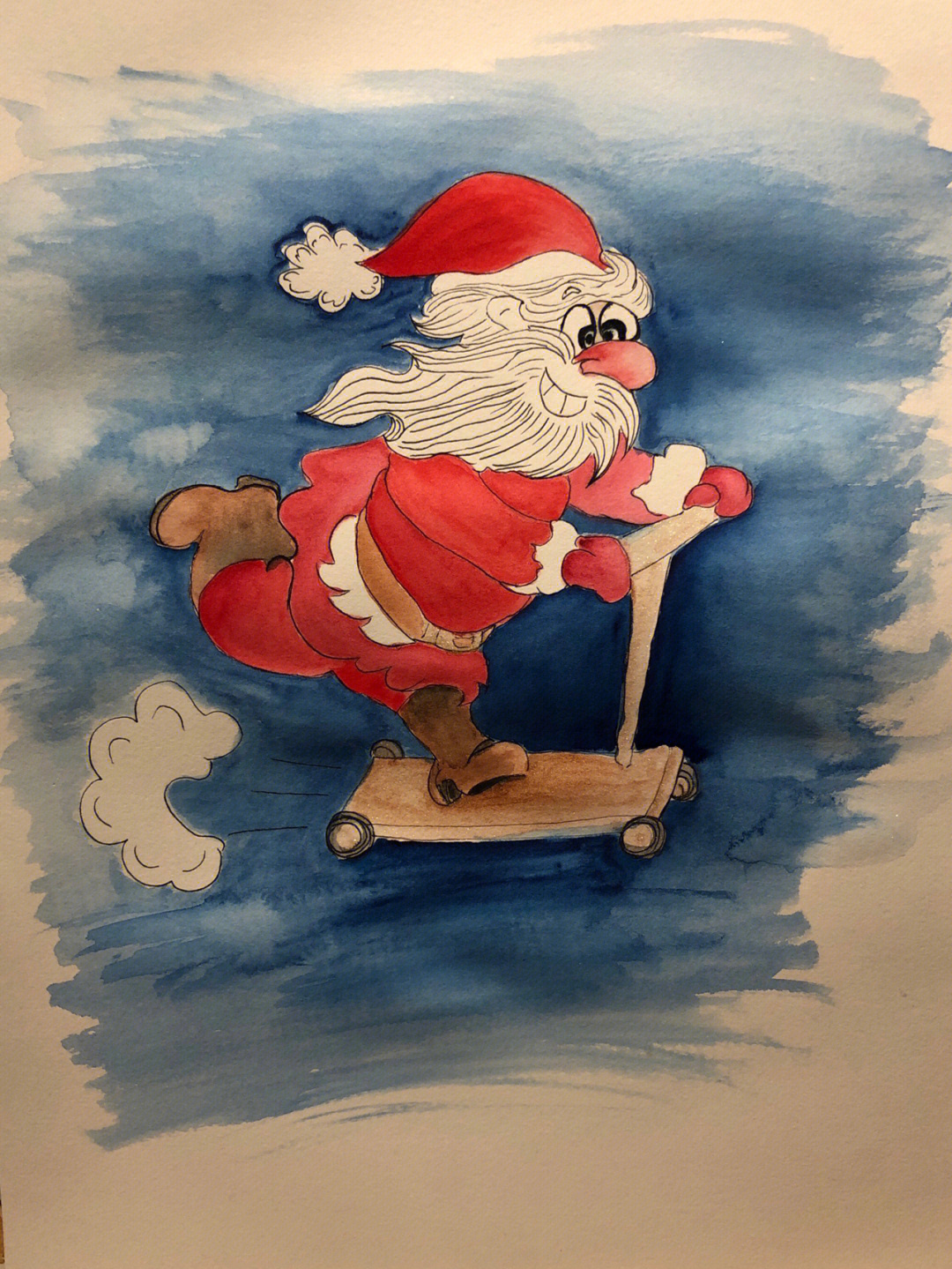 圣诞老人手绘马克笔图片