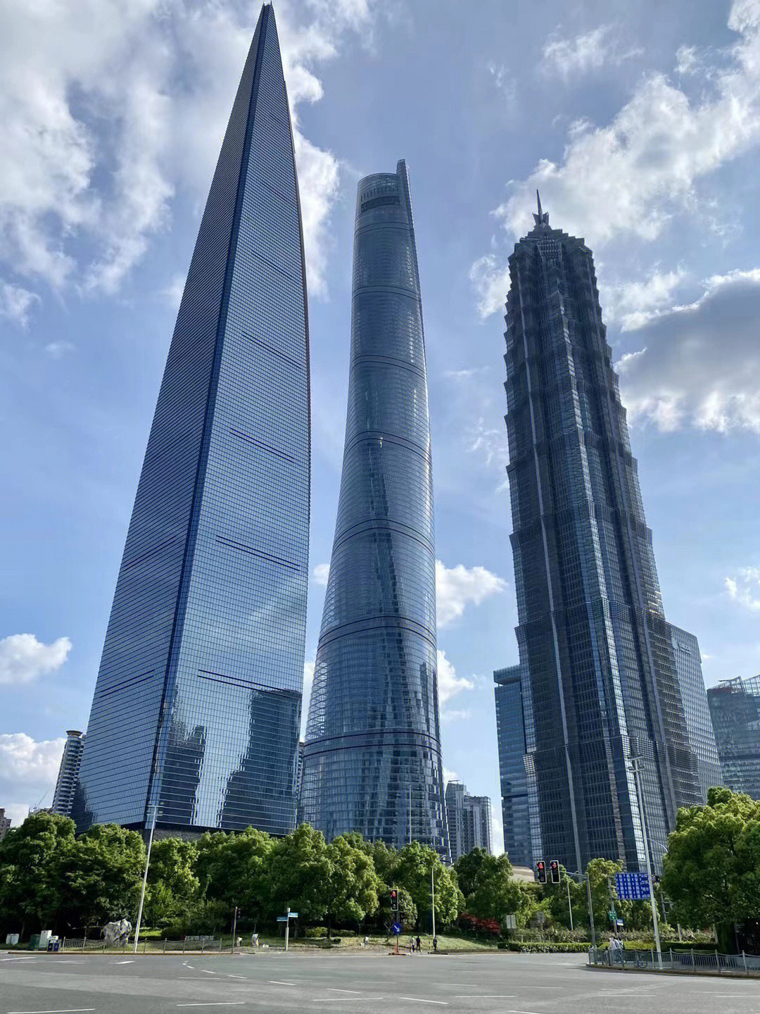 浦东四件套(东方明珠,上海中心,上海环球金融中心和金茂大厦)