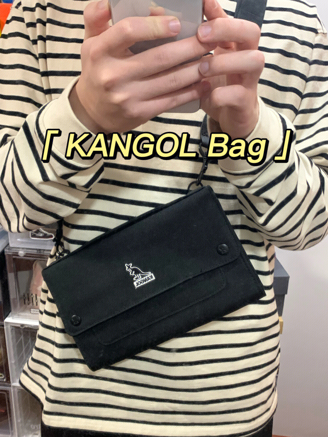 kangol帆布邮差包