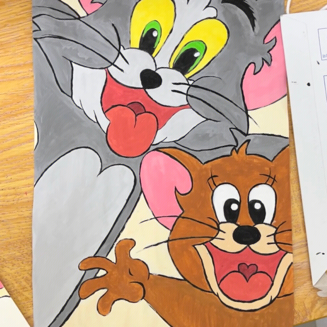 猫和老鼠水彩画图片