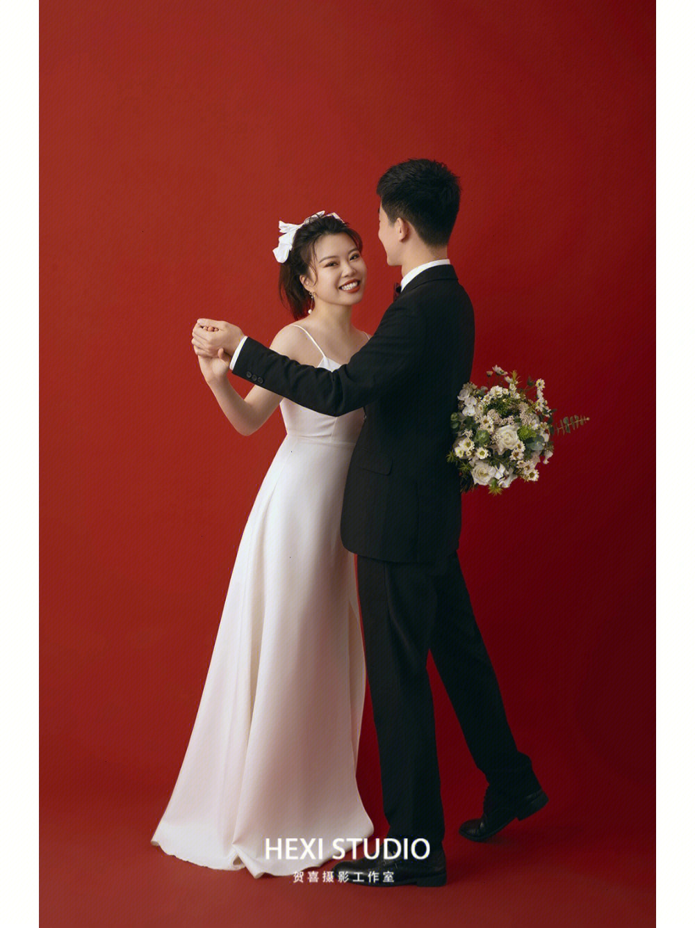 结婚红底照片背景图片图片