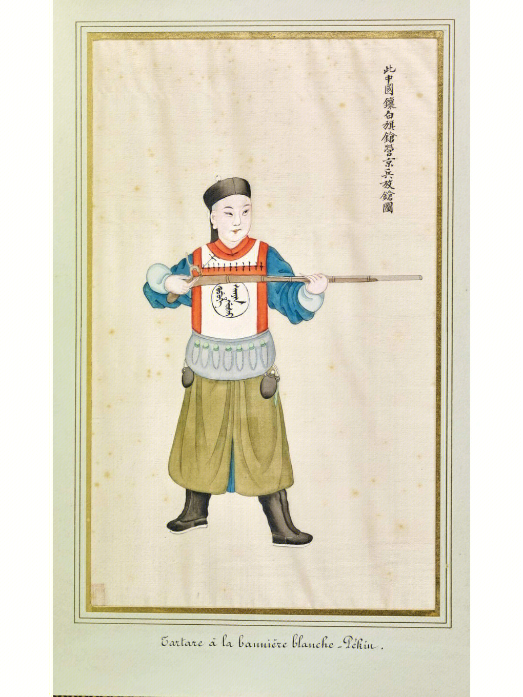 一组清代使用热兵器的士兵画像