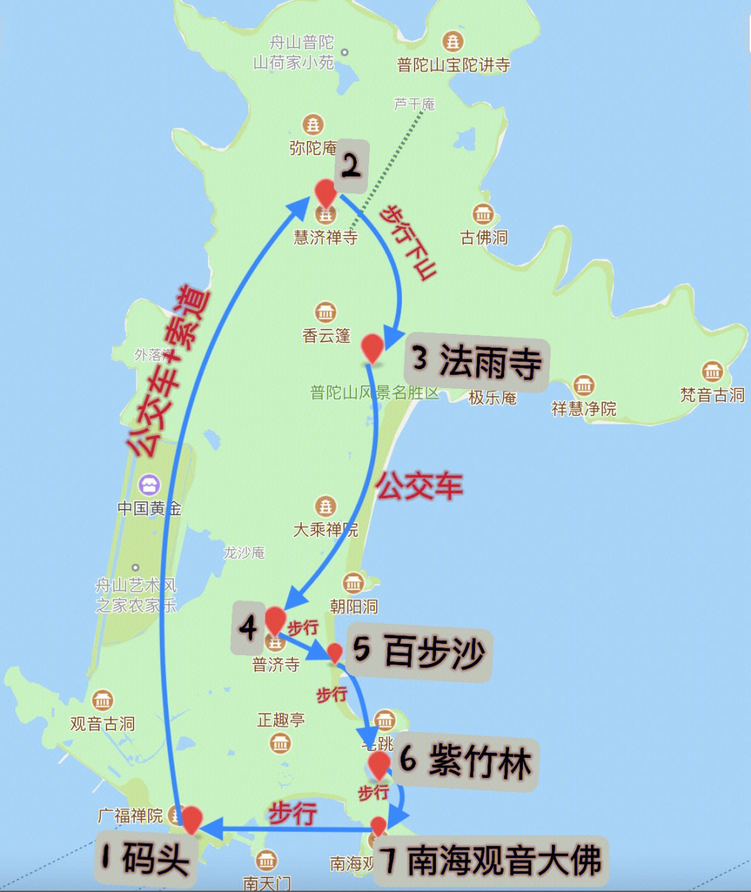 普陀山风景区地图图片