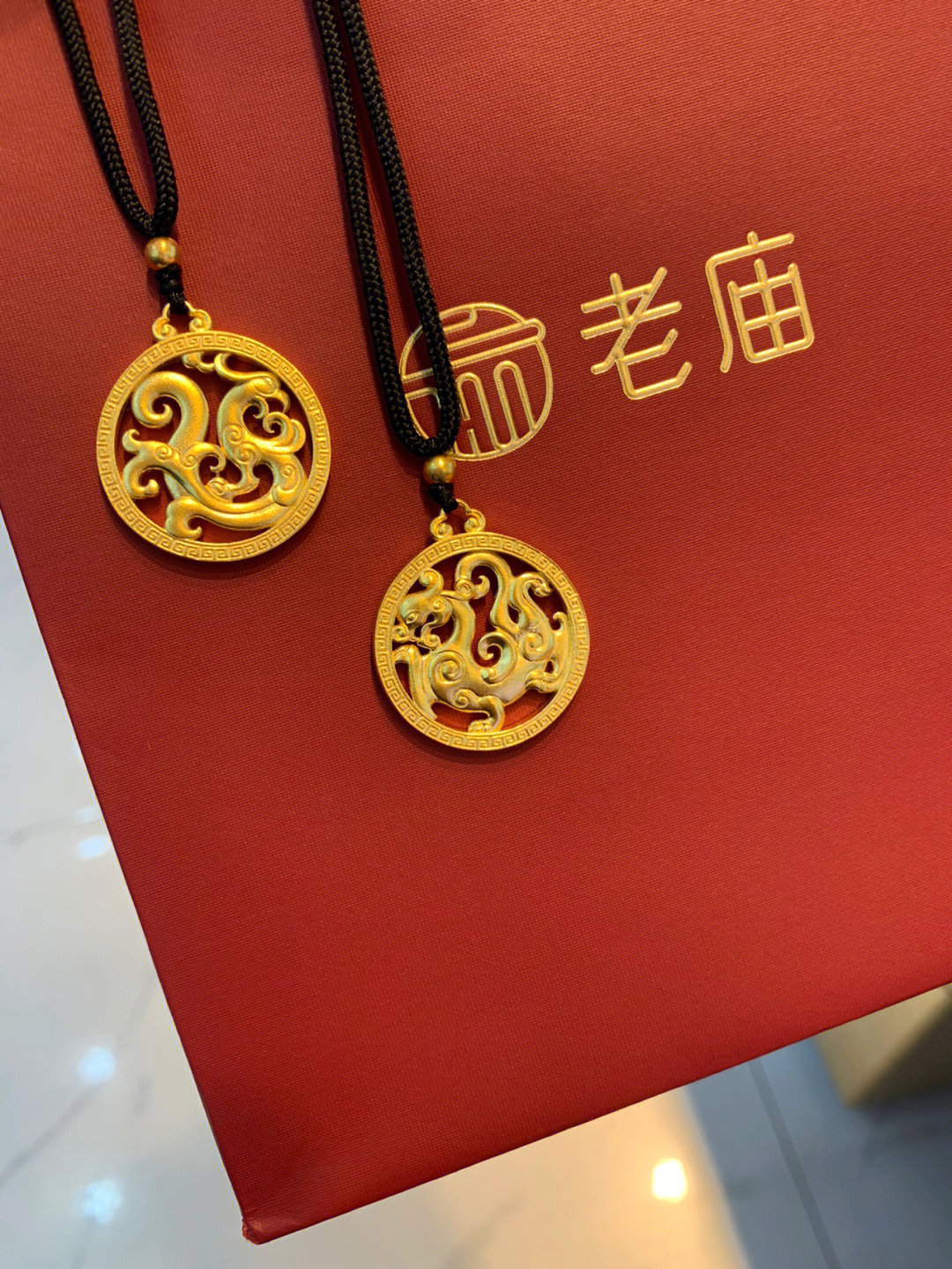 上海老庙黄金正品专柜吊坠图片