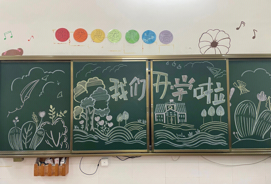幼儿园开学黑板画简单图片