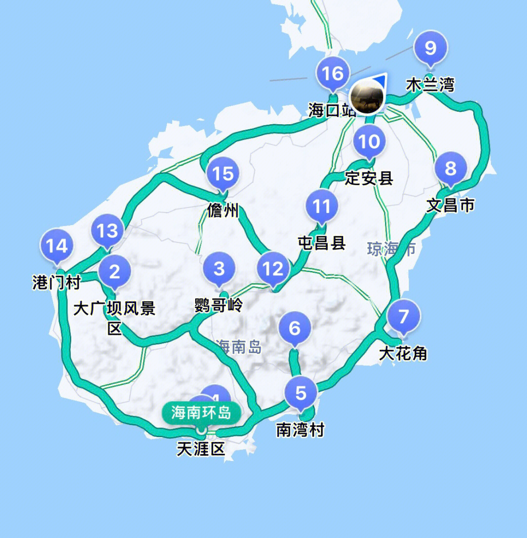 海南环岛旅游公路路线图片