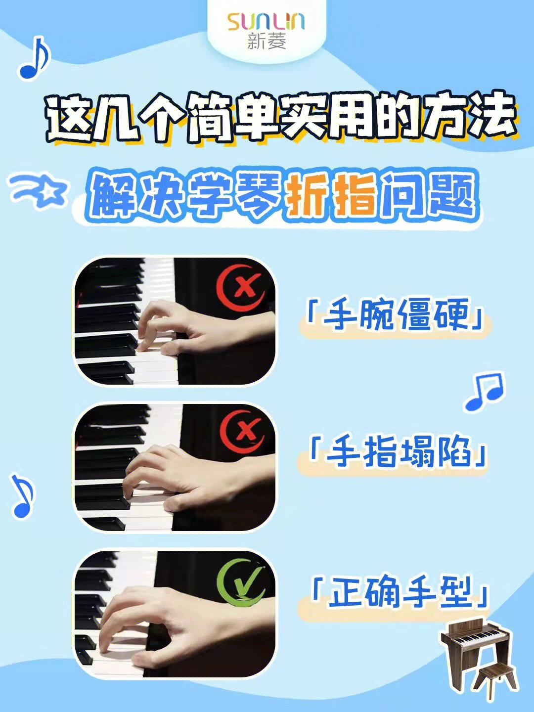 弹钢琴左手指法图图片