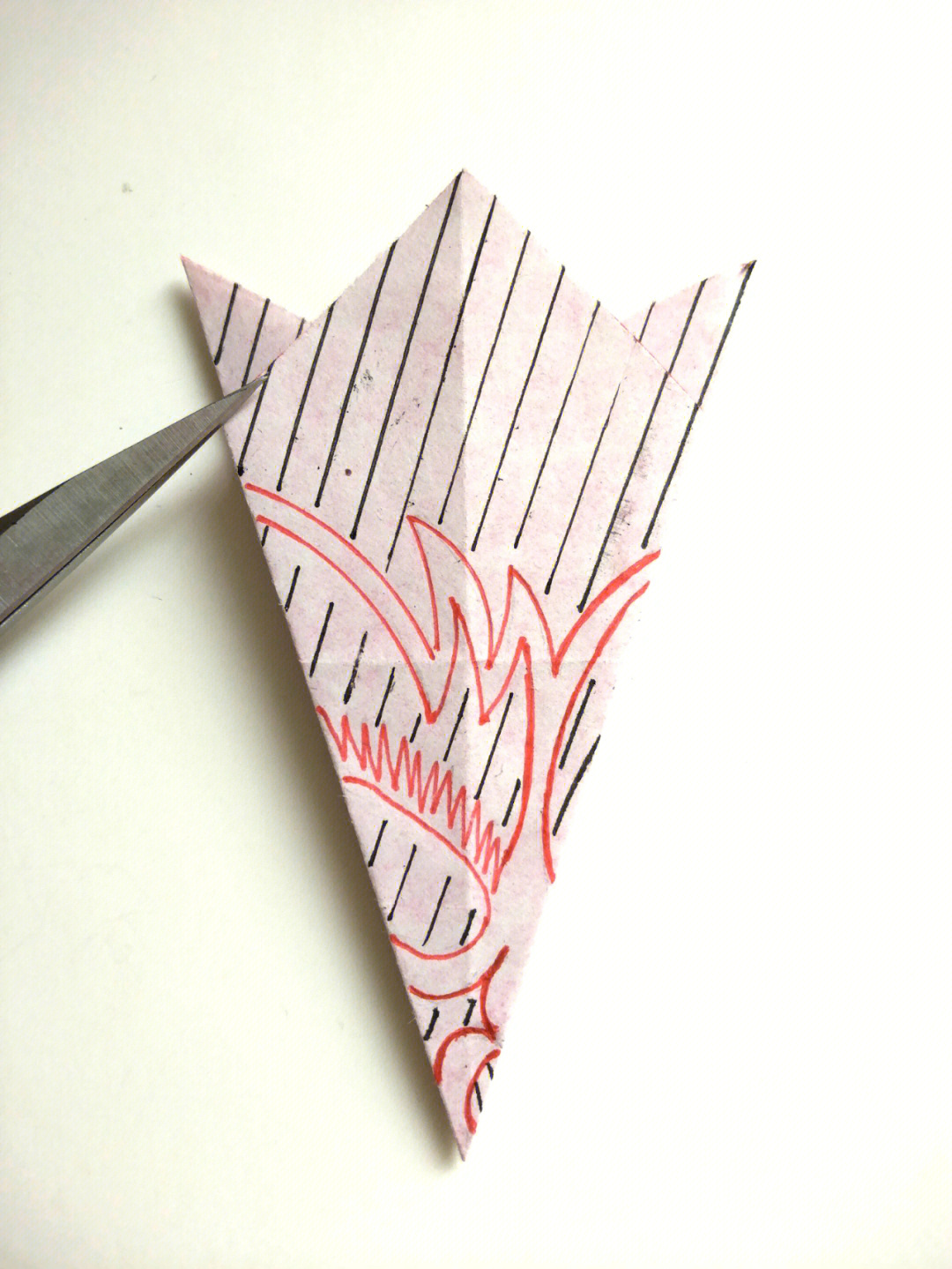 五折剪纸折法 图案图片