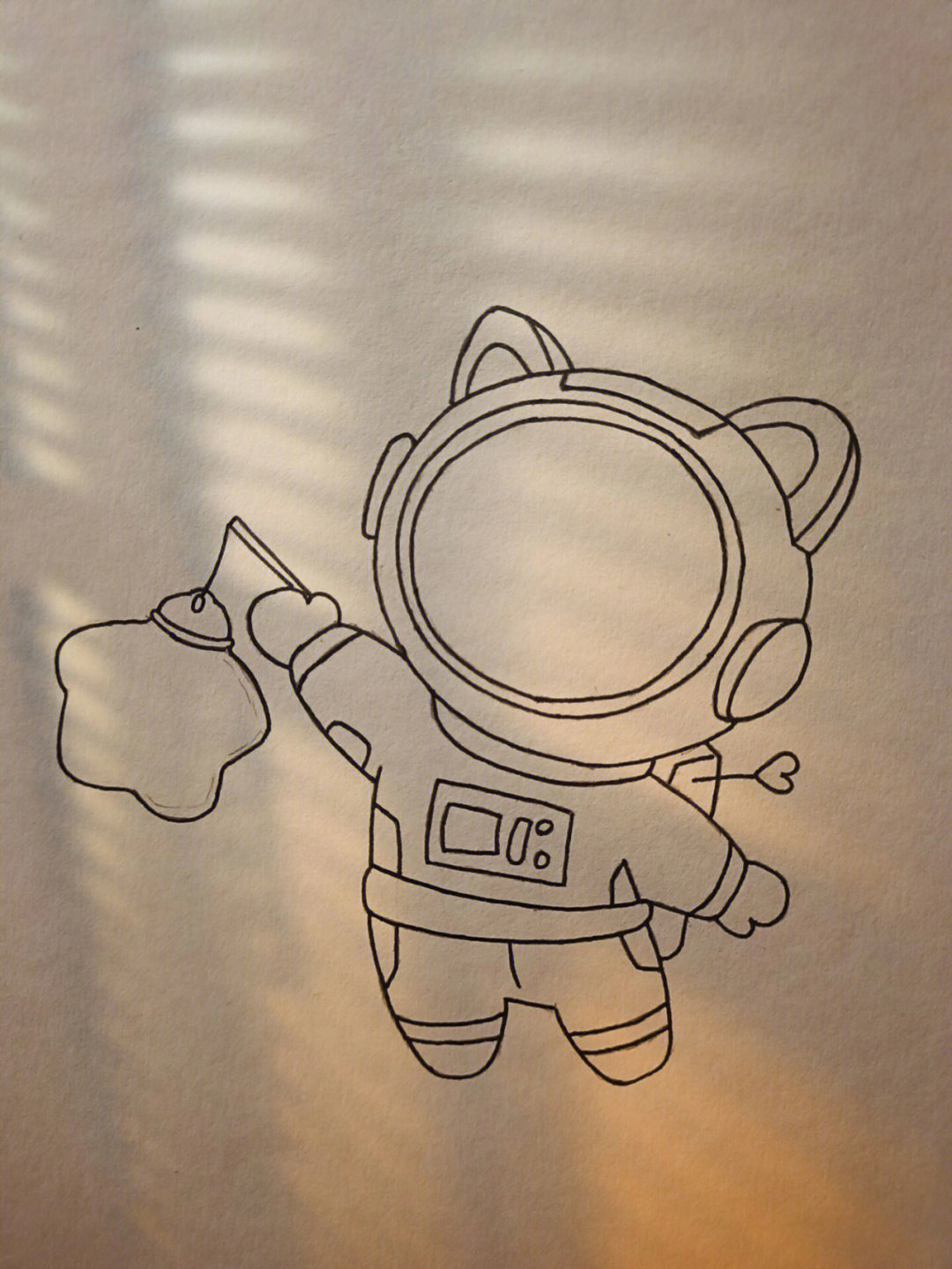 宇航员睡觉简笔画图片