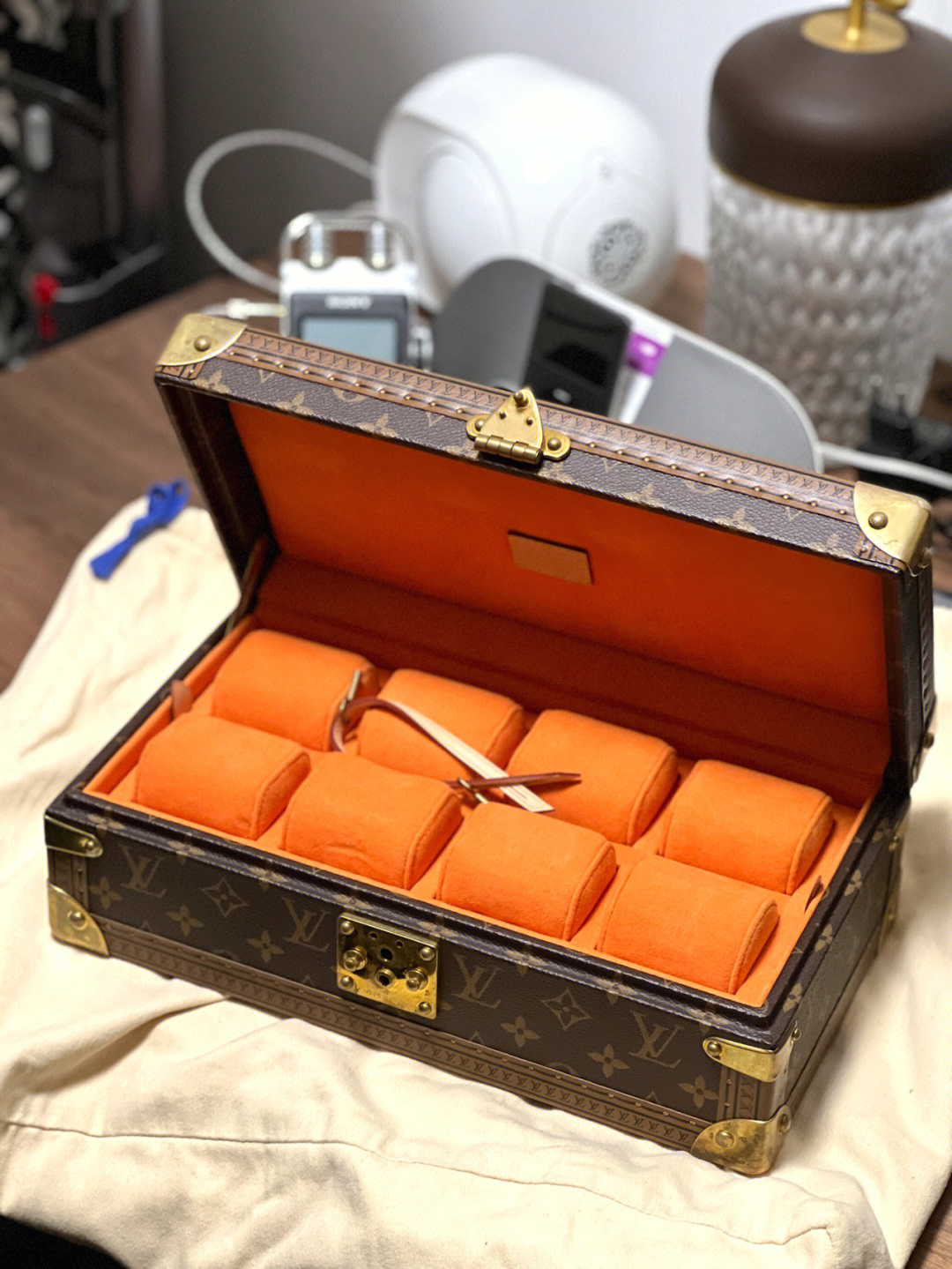 lv硬箱子表盒箱橘色特制版