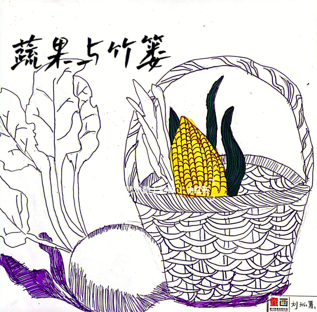 小竹篓的简笔画图片