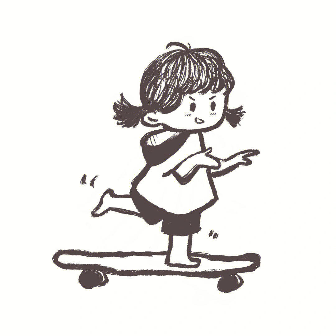 小男孩踩滑板情侣头像图片