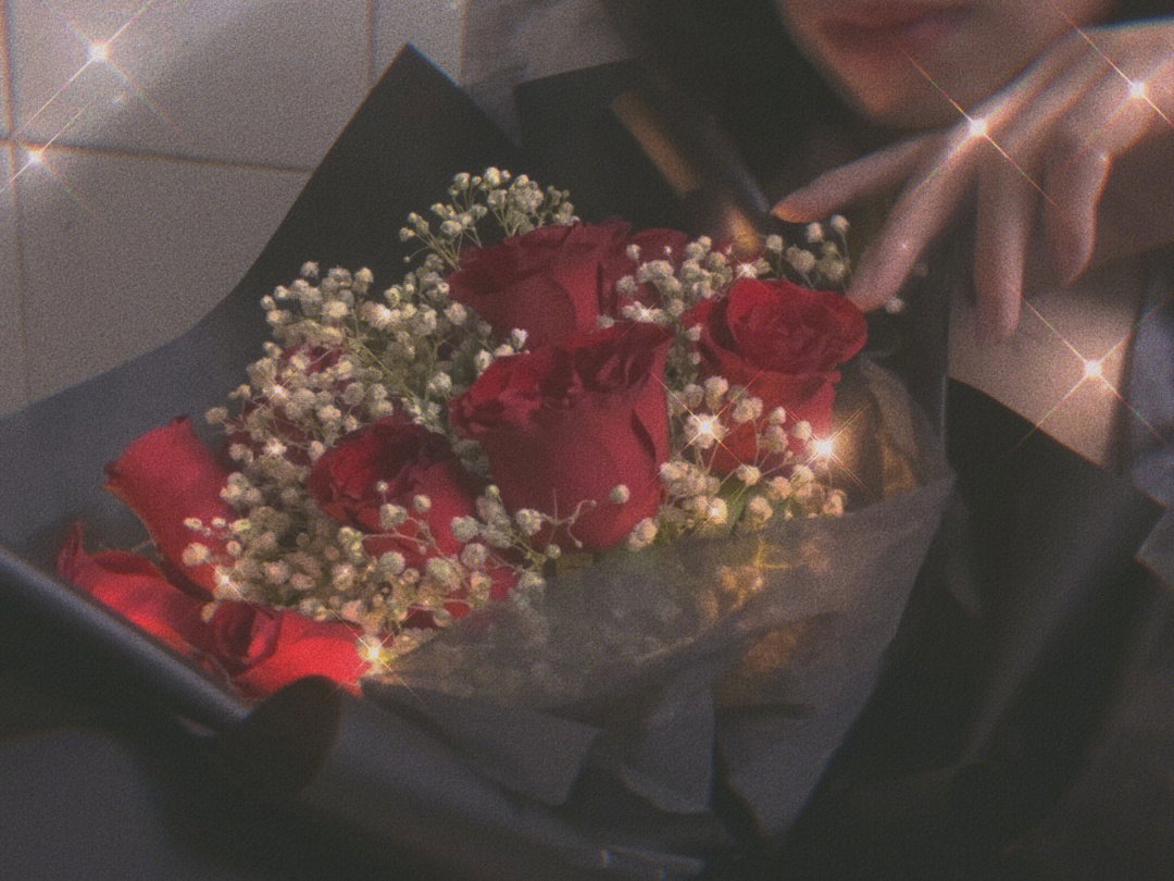 一支玫瑰花自拍图片