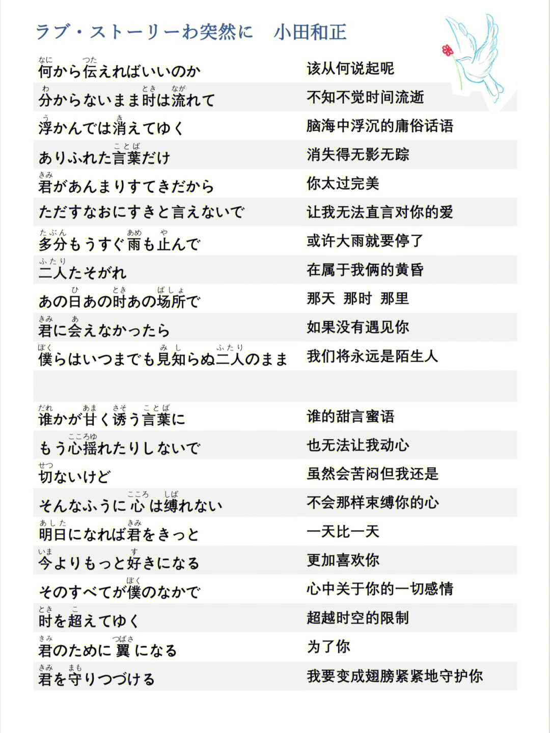 日语学习日语歌曲假名标注