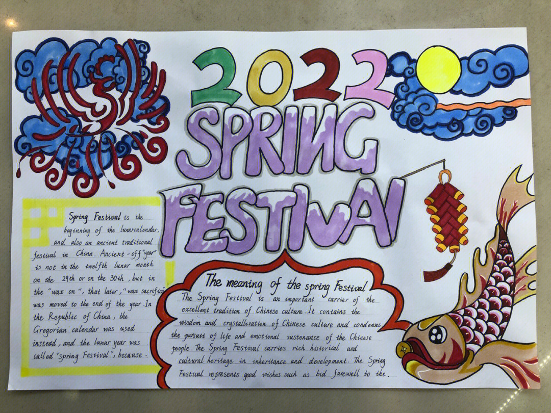 四年级春节英文海报图片