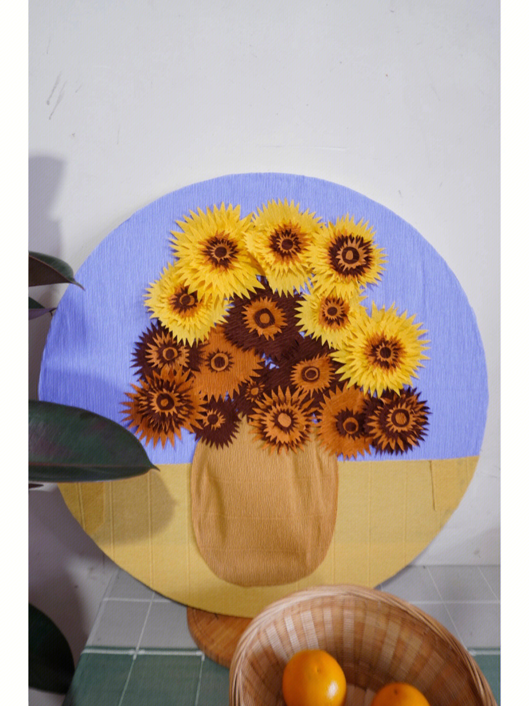 皱纹纸向日葵的做法图片