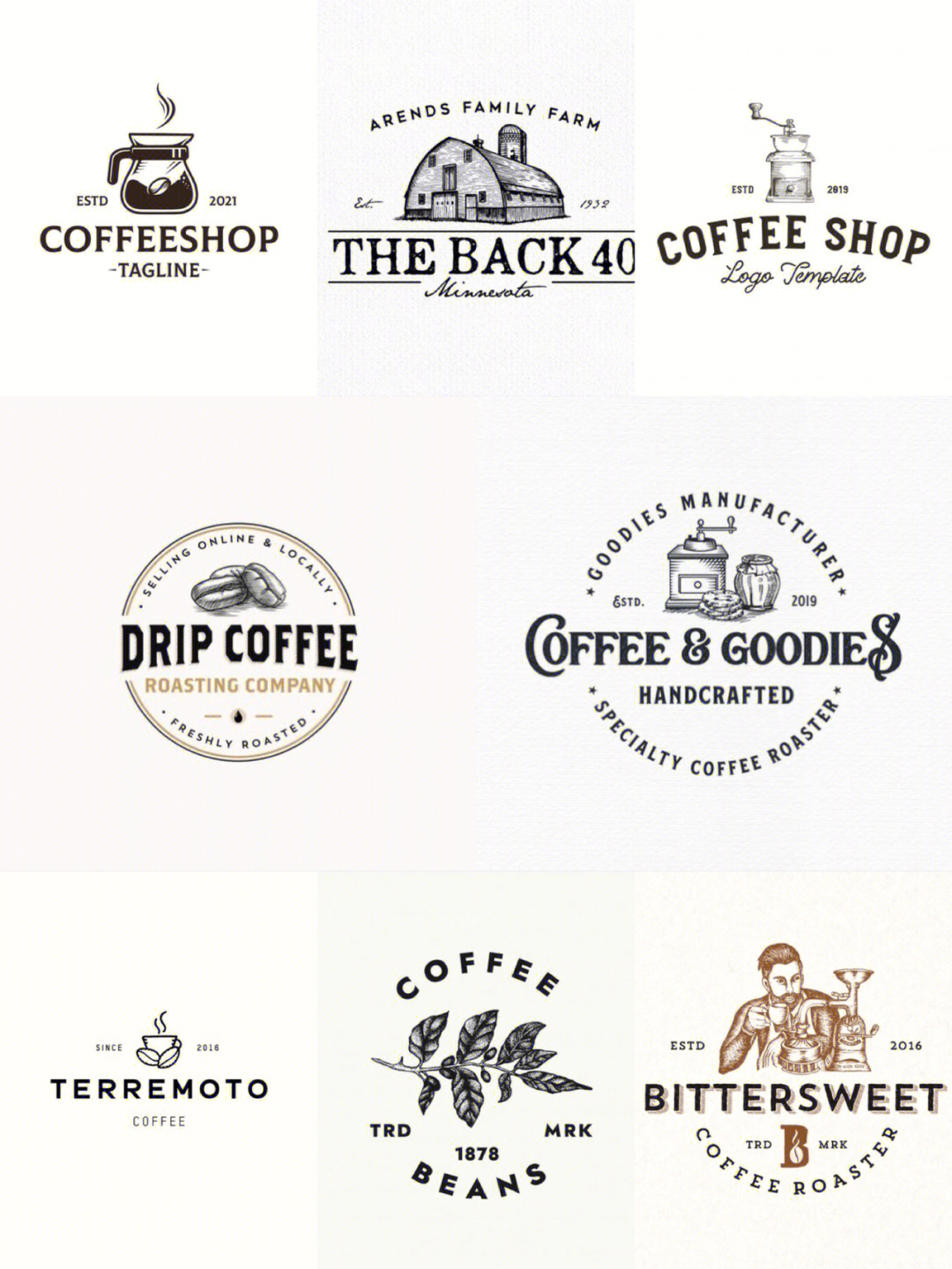 咖啡题材元素logo设计