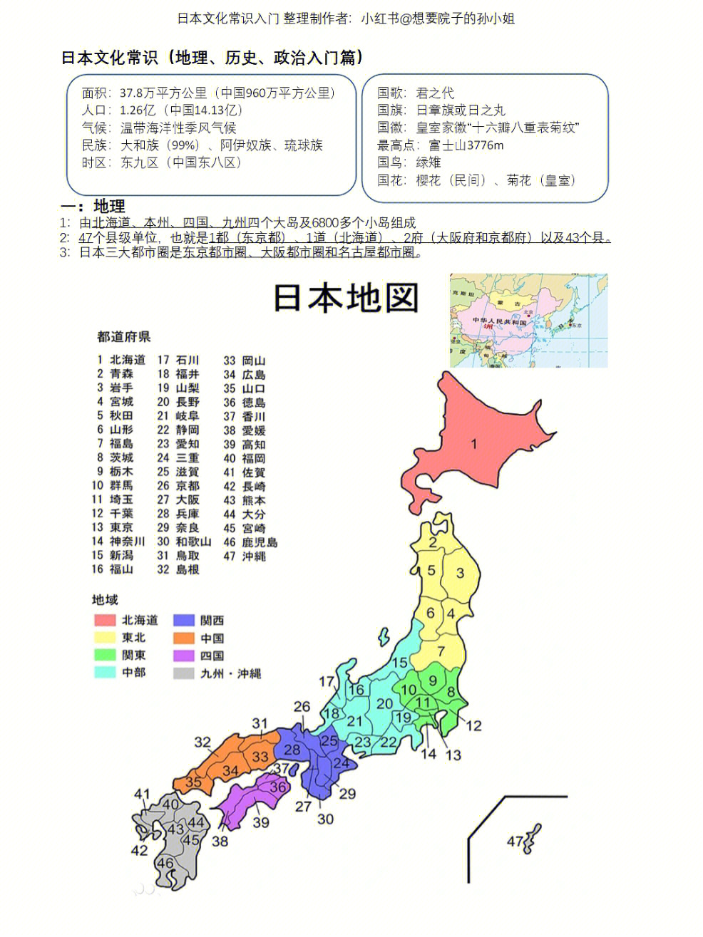 高中区域地理日本图片