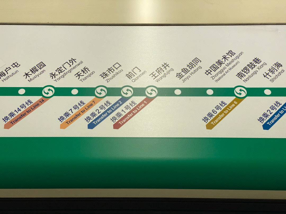 北京地铁8号线金鱼胡同站,王府井站等多站开通,实现了南北互连