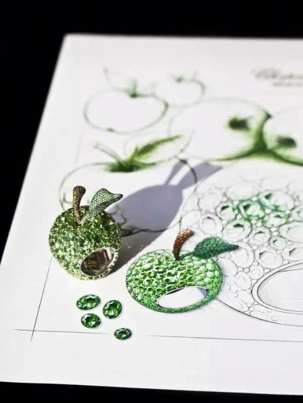 植物首饰设计手稿图片
