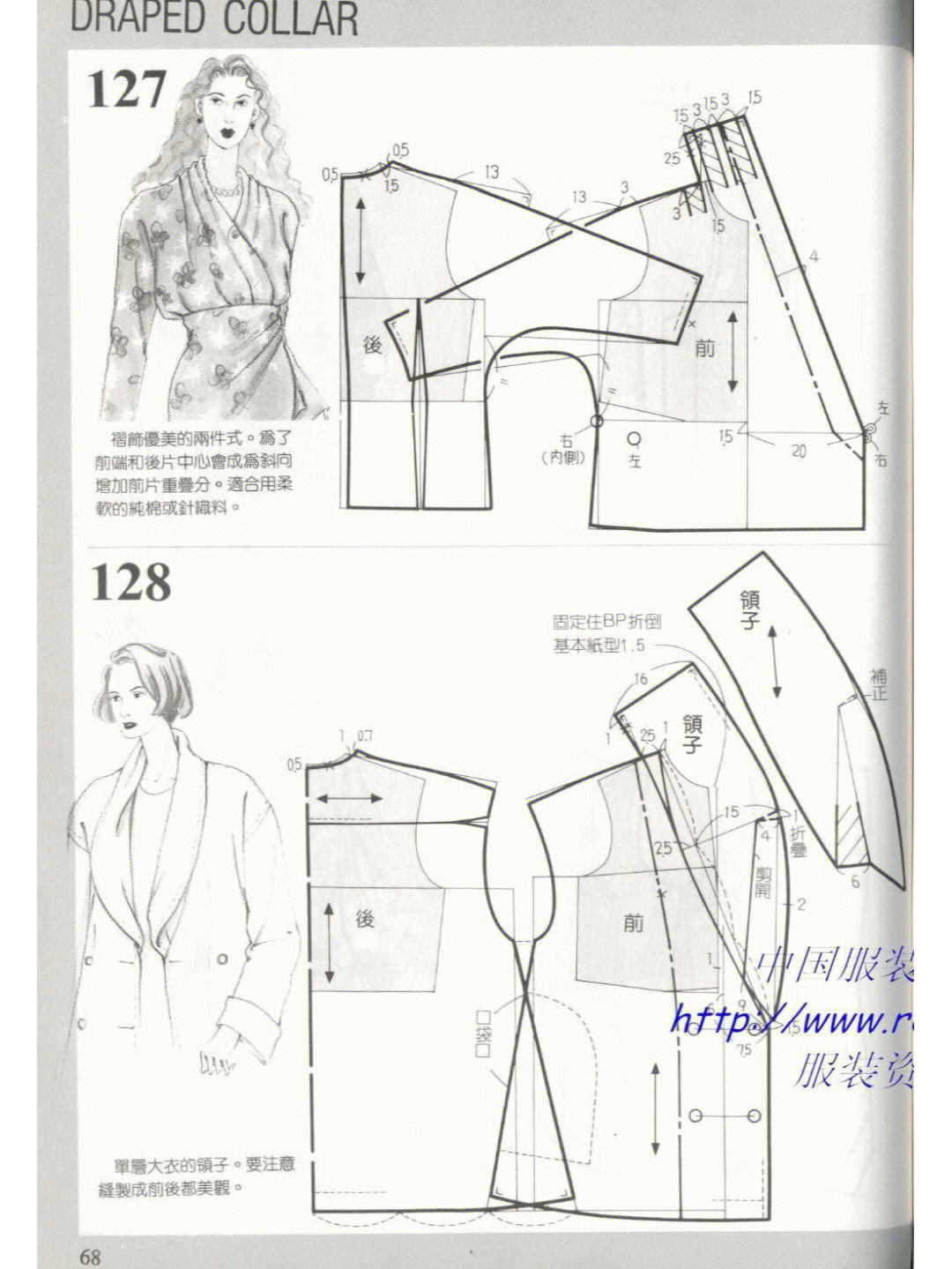 vungtage裁剪图2414种领子制版图待续