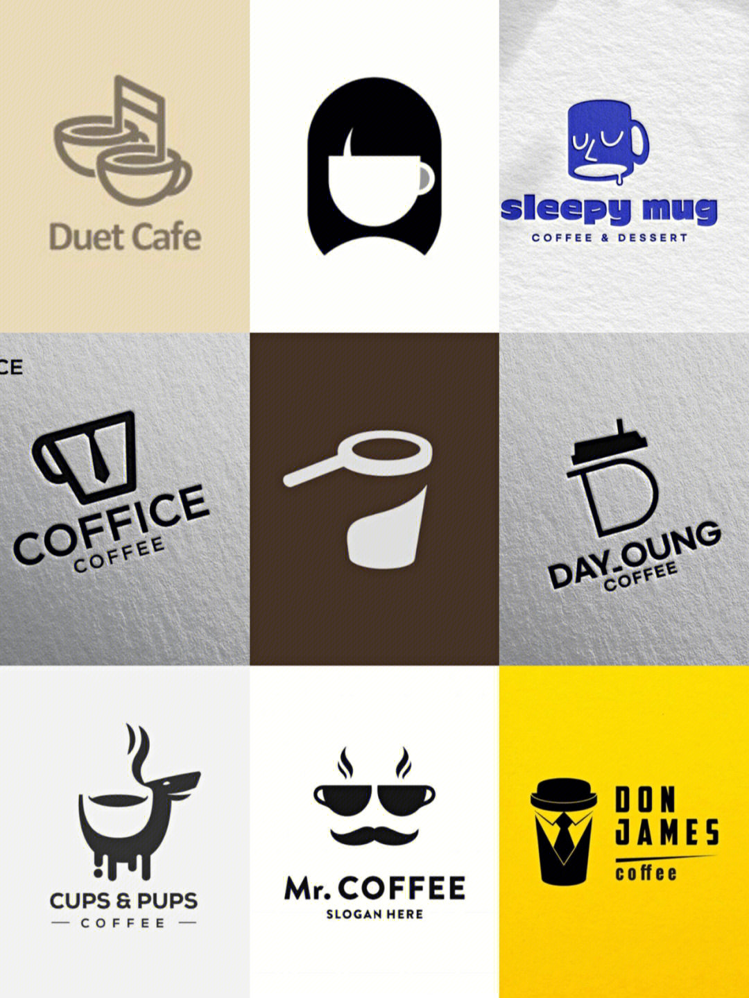 咖啡杯元素/创意logo/正负形logo/极简logo/高级logo/设计技巧/设计