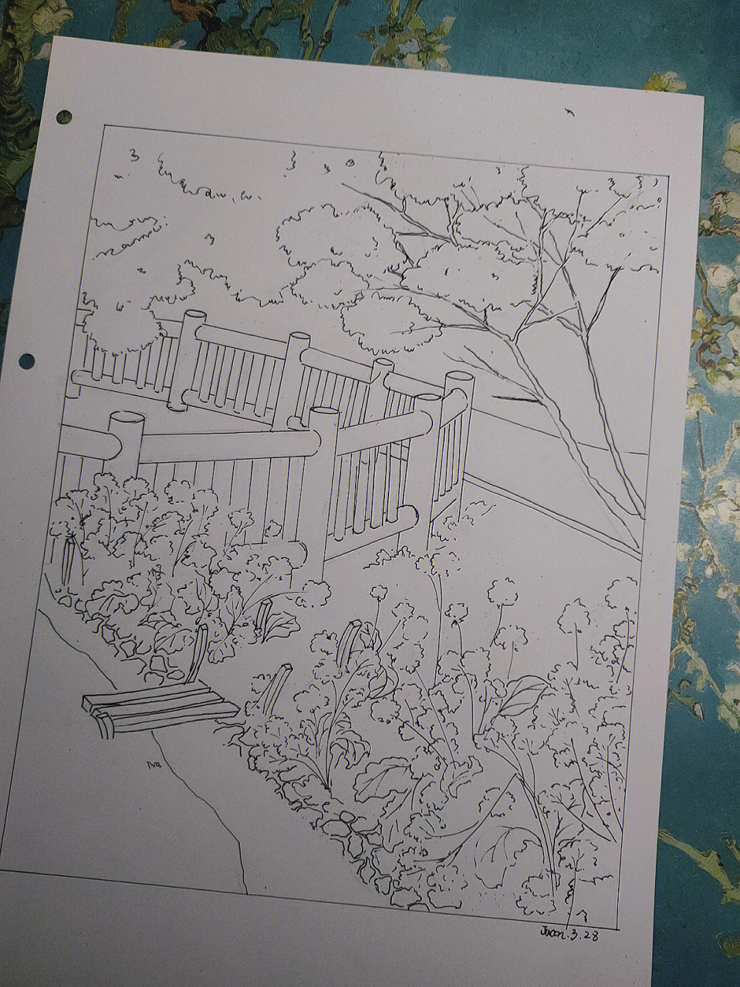 马克笔樱花树的画法图片