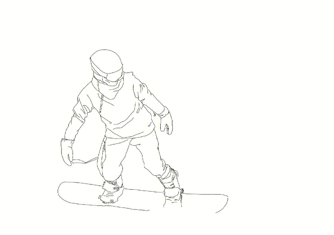 滑雪人物简笔画 卡通图片