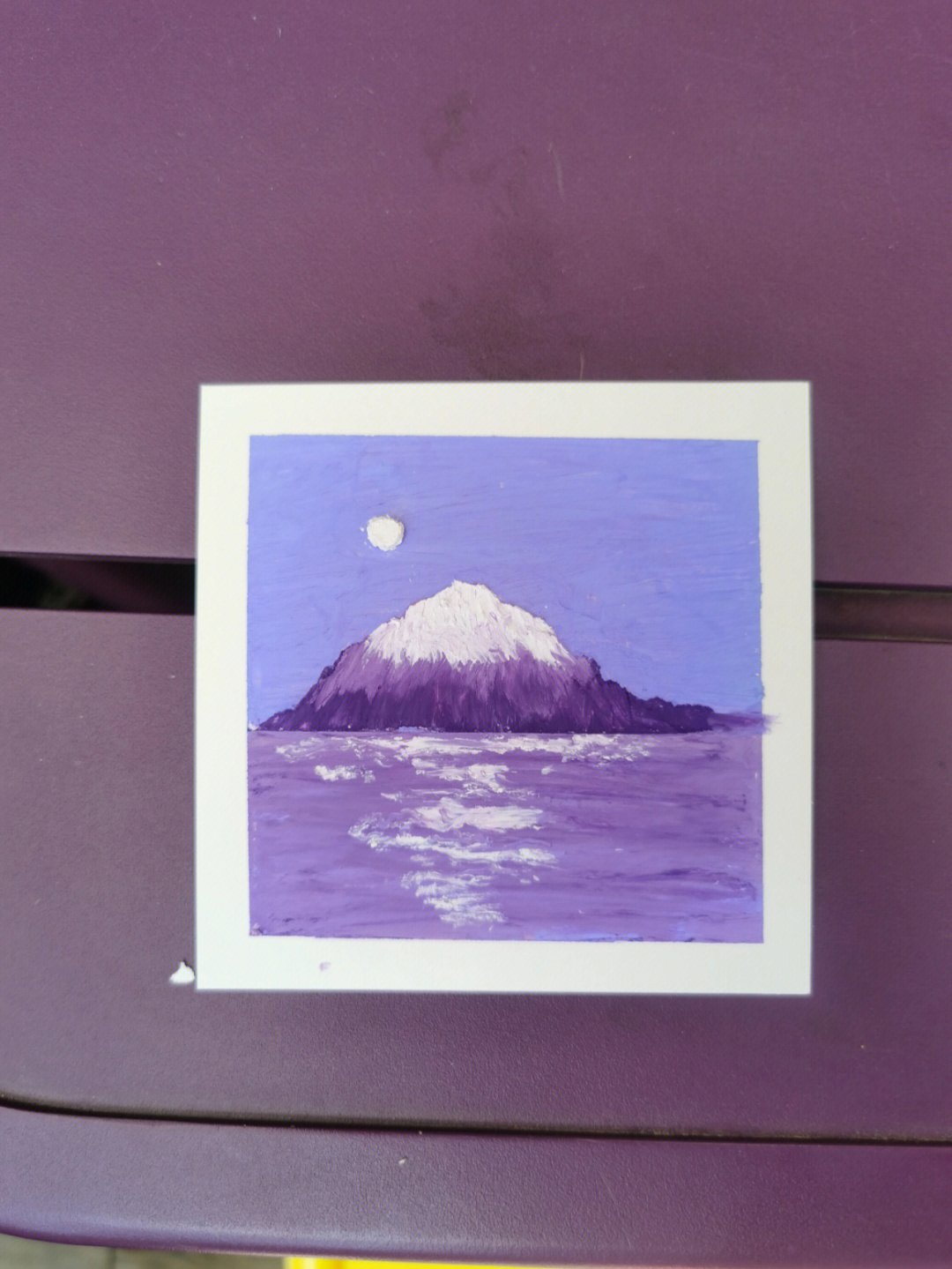 富士山油画棒画图片