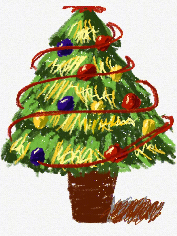 很简单画圣诞树应个景