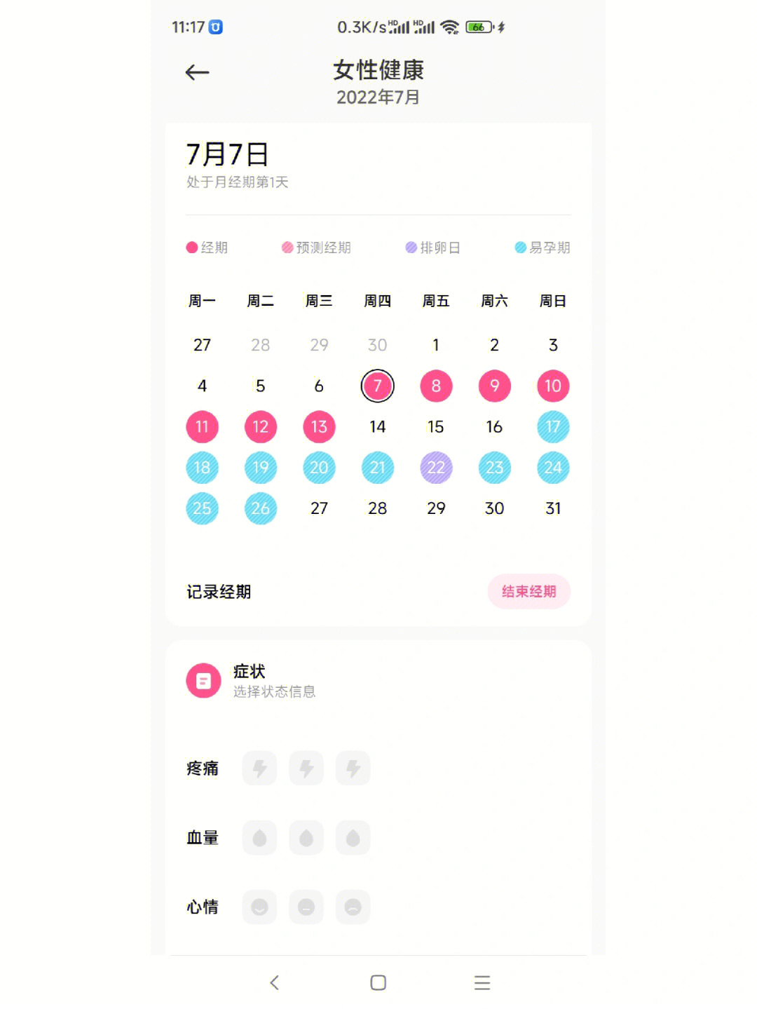 大bug大家不要用小米健康记录月经
