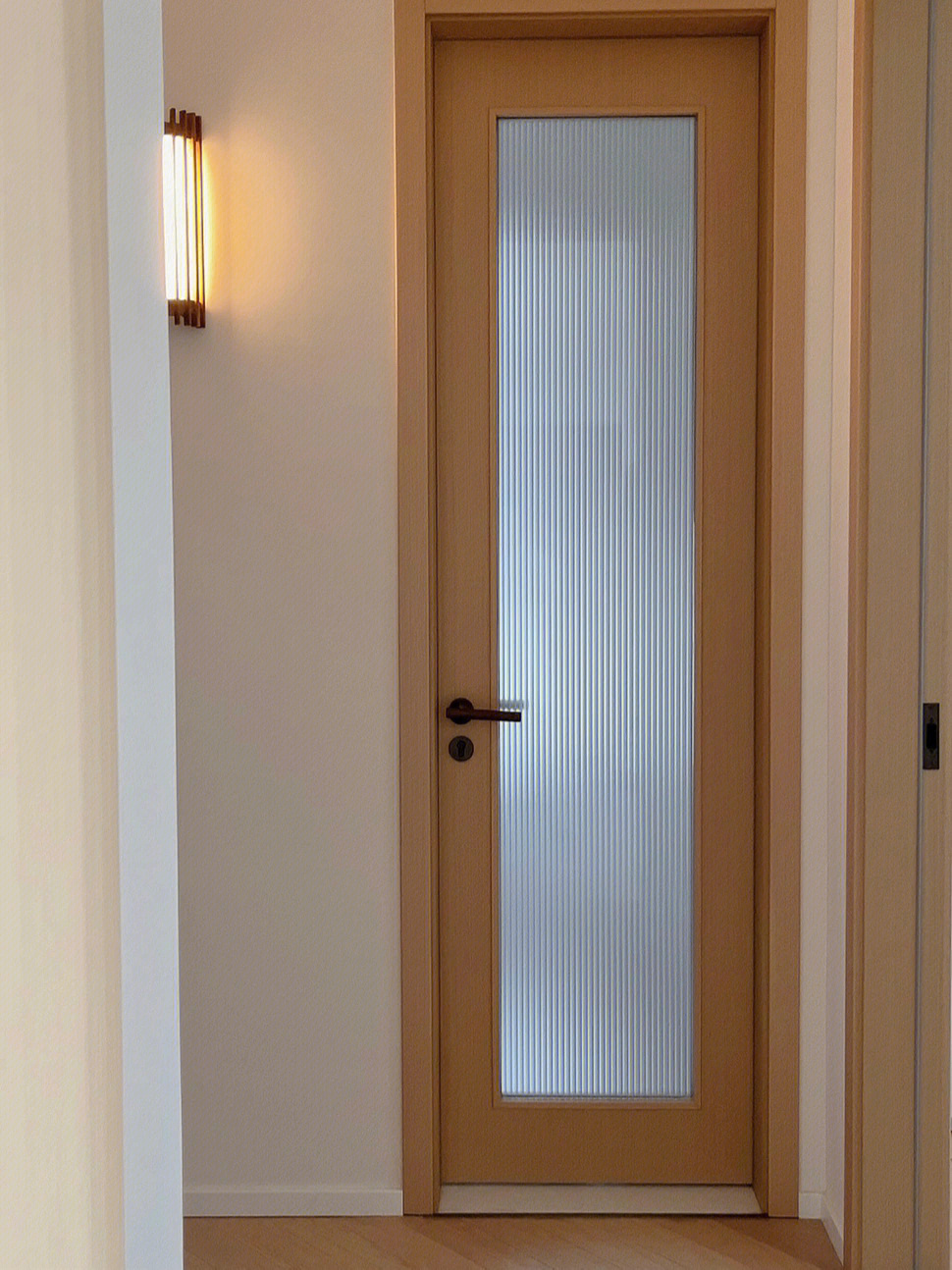 原木风卫生间门双层超白玻璃