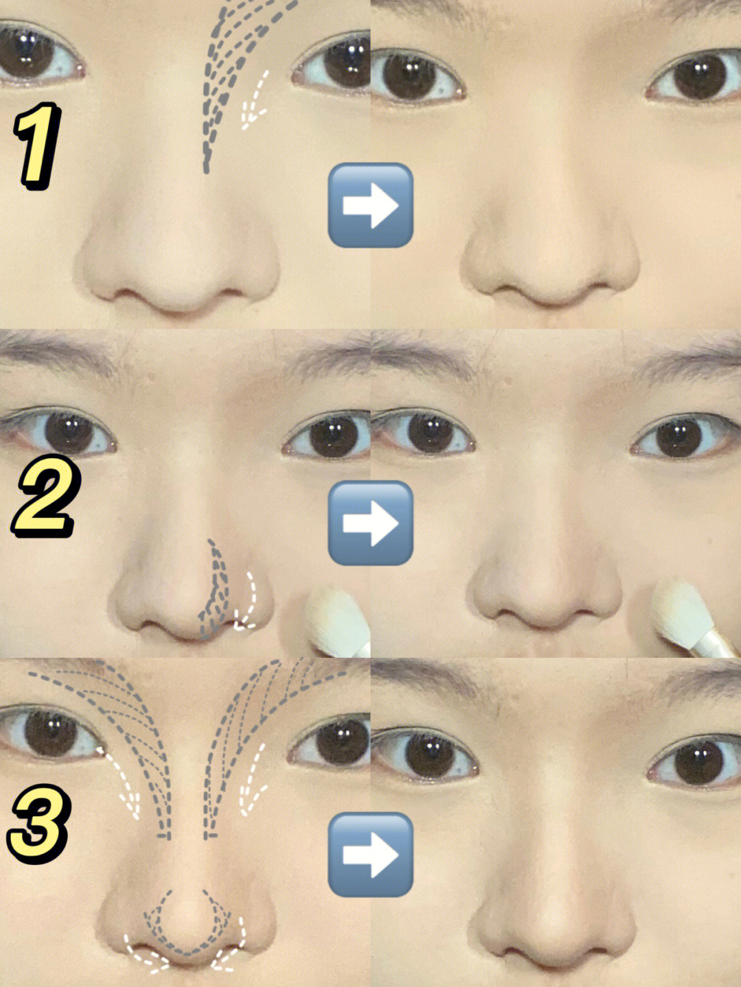 鼻影画法图解图片