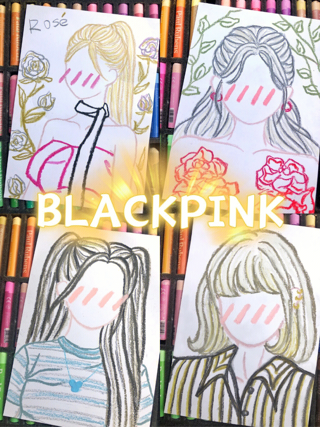 blackpink应援棒绘画图片