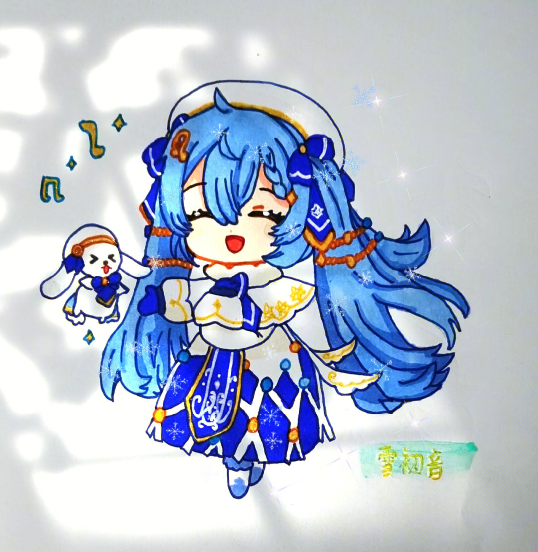 雪初音q版萌图简笔画图片