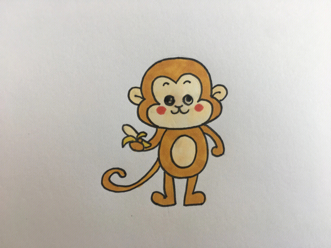 猴子简笔画 上色图片