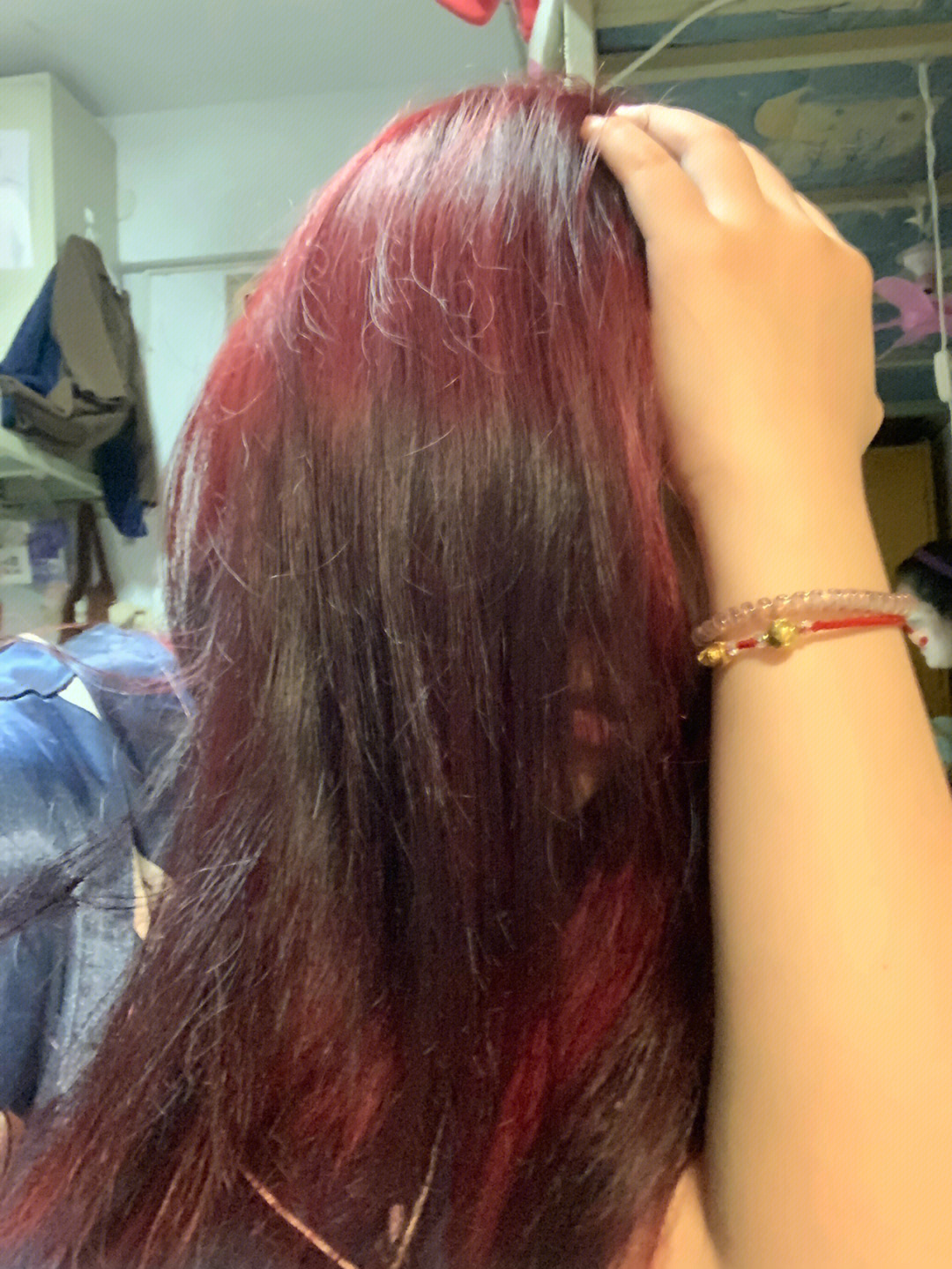 黑发直染红色我很满意