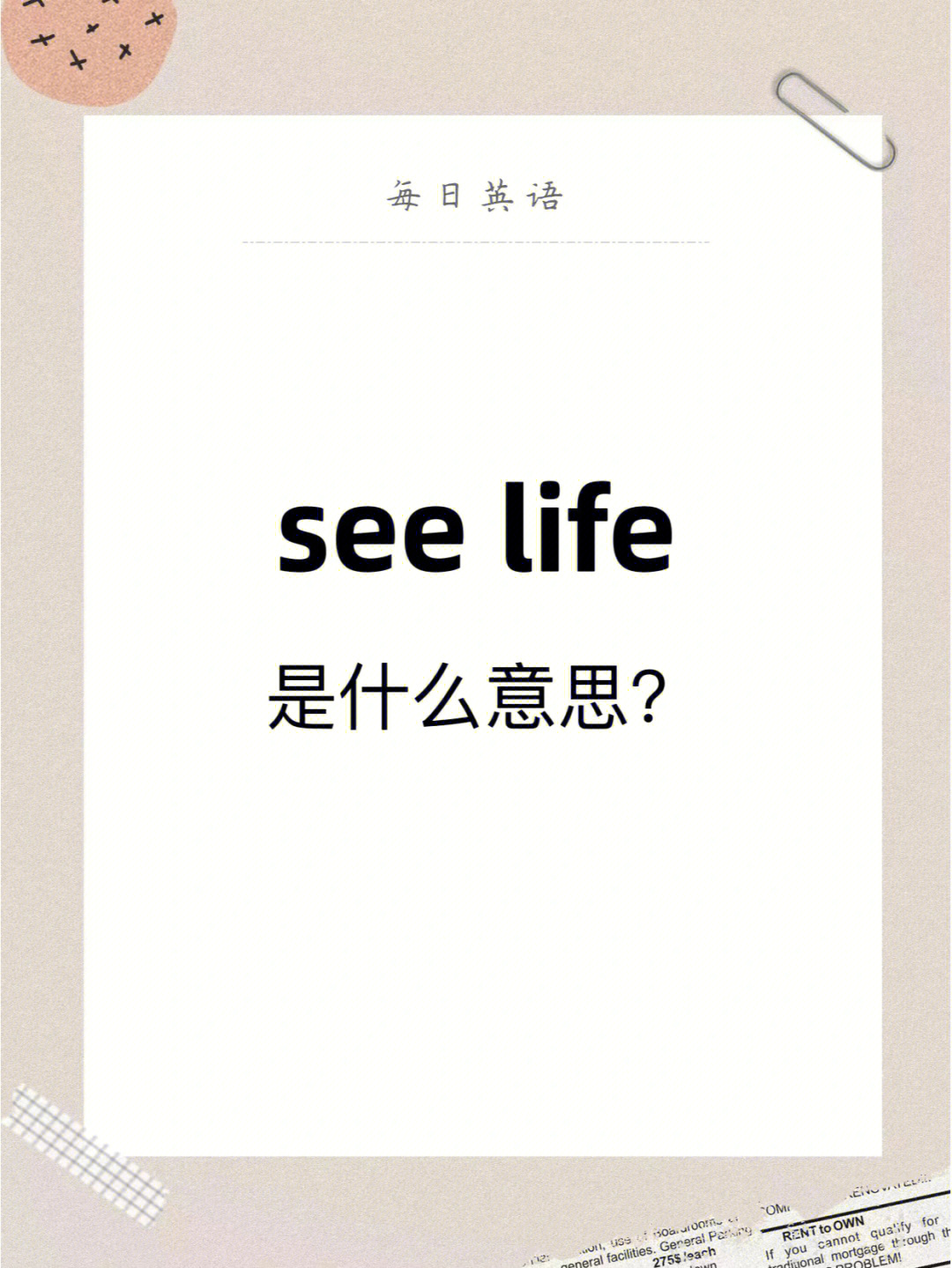 每日英语seelife是什么意思