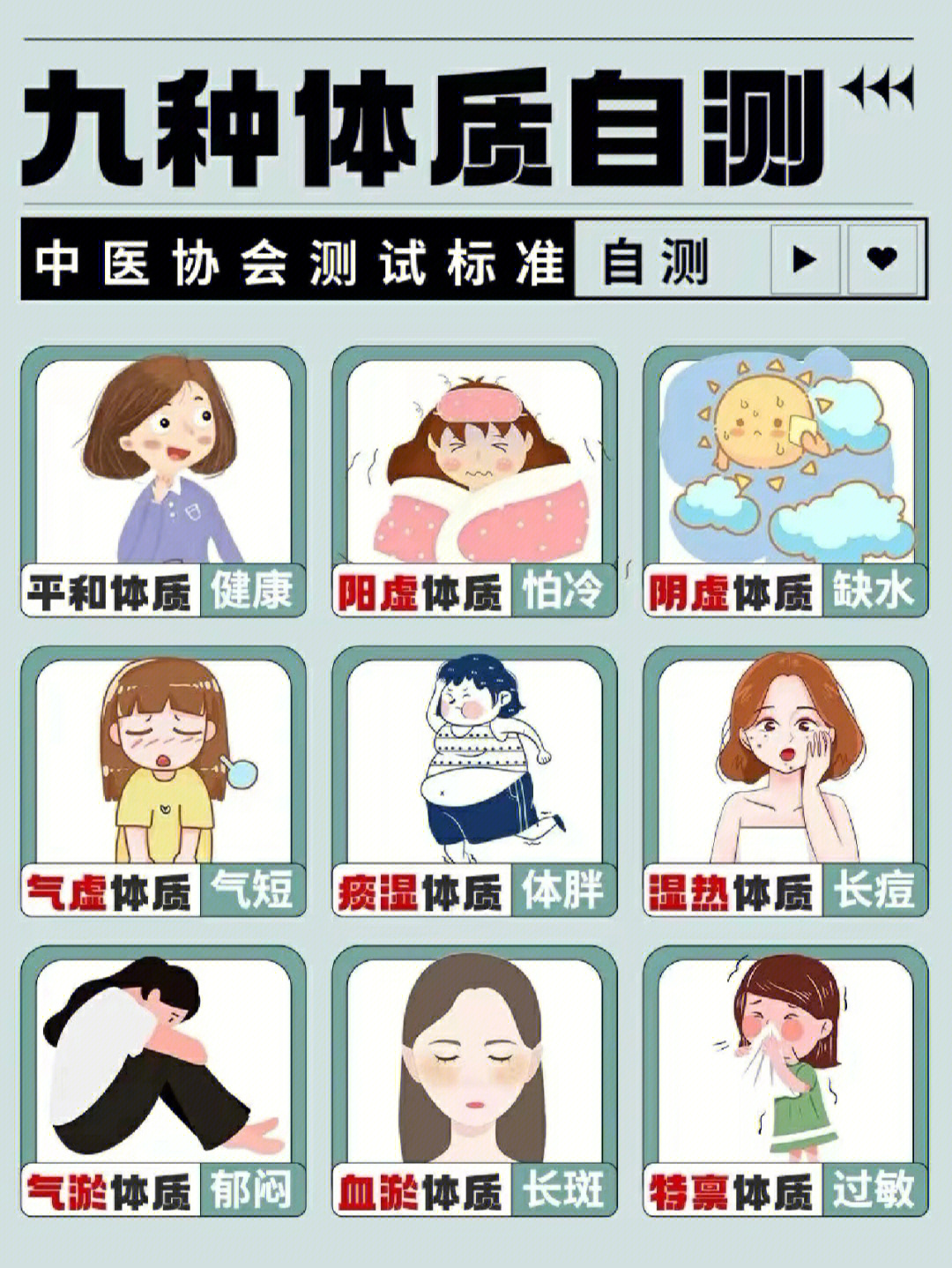 九种体质自测,有点东西[红书r]