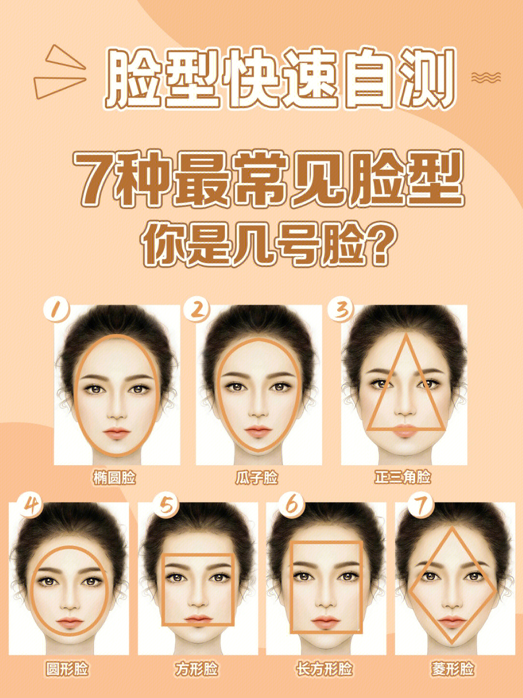 脸型快速自测│766种最常见脸型特征总结