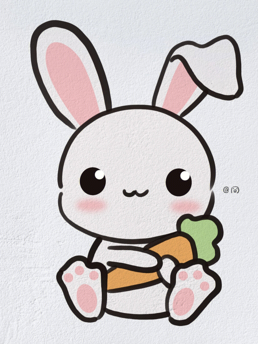 二年级画可爱的小白兔图片