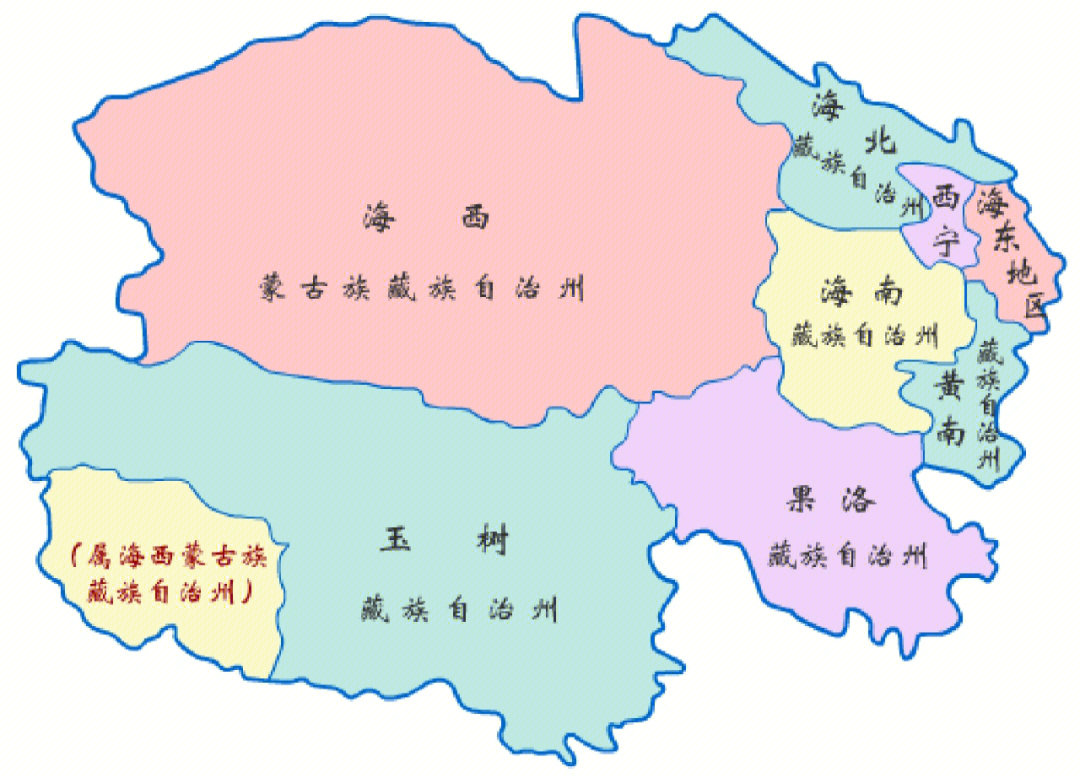 青海省地图 放大图片图片
