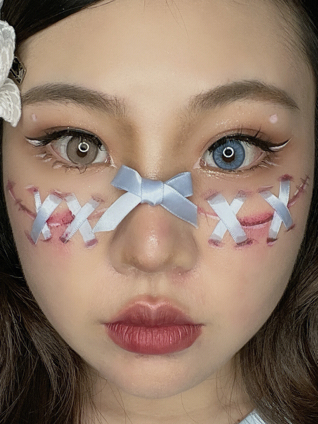 万圣节可爱鬼妆容朋友说像小熊安妮7571