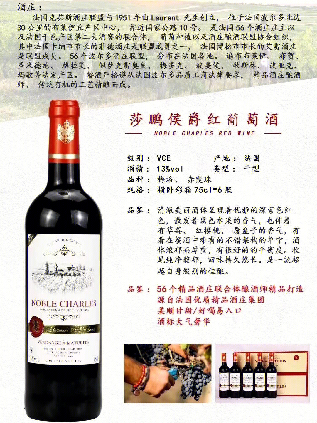 班帝侯爵干红葡萄酒图片