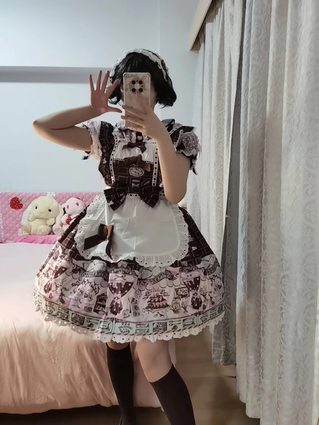 lolita试穿吸吸猫家巧克力甜品师jsk