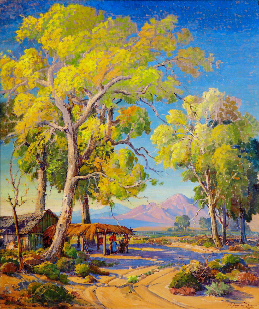 油画风景加州艺术家弗雷德格雷森塞尔78
