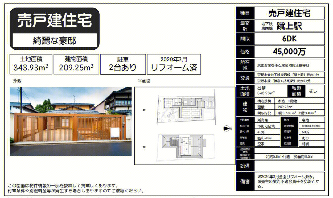 日本房产京都木造2层楼