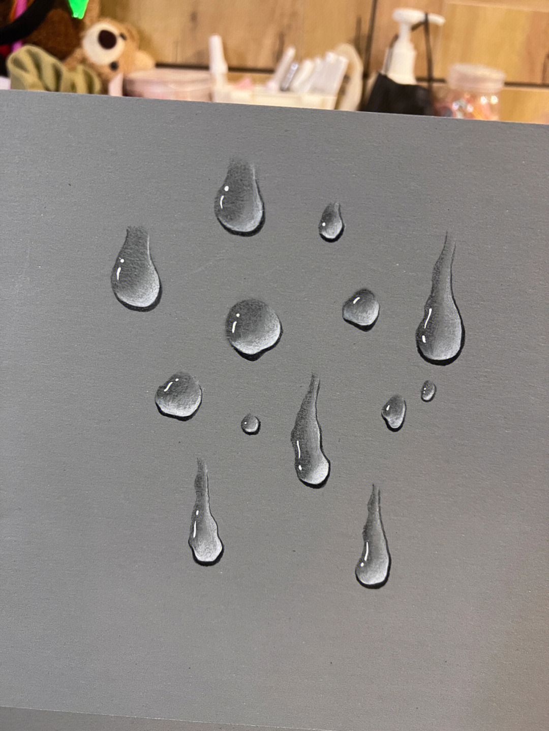 雨滴的画法图片