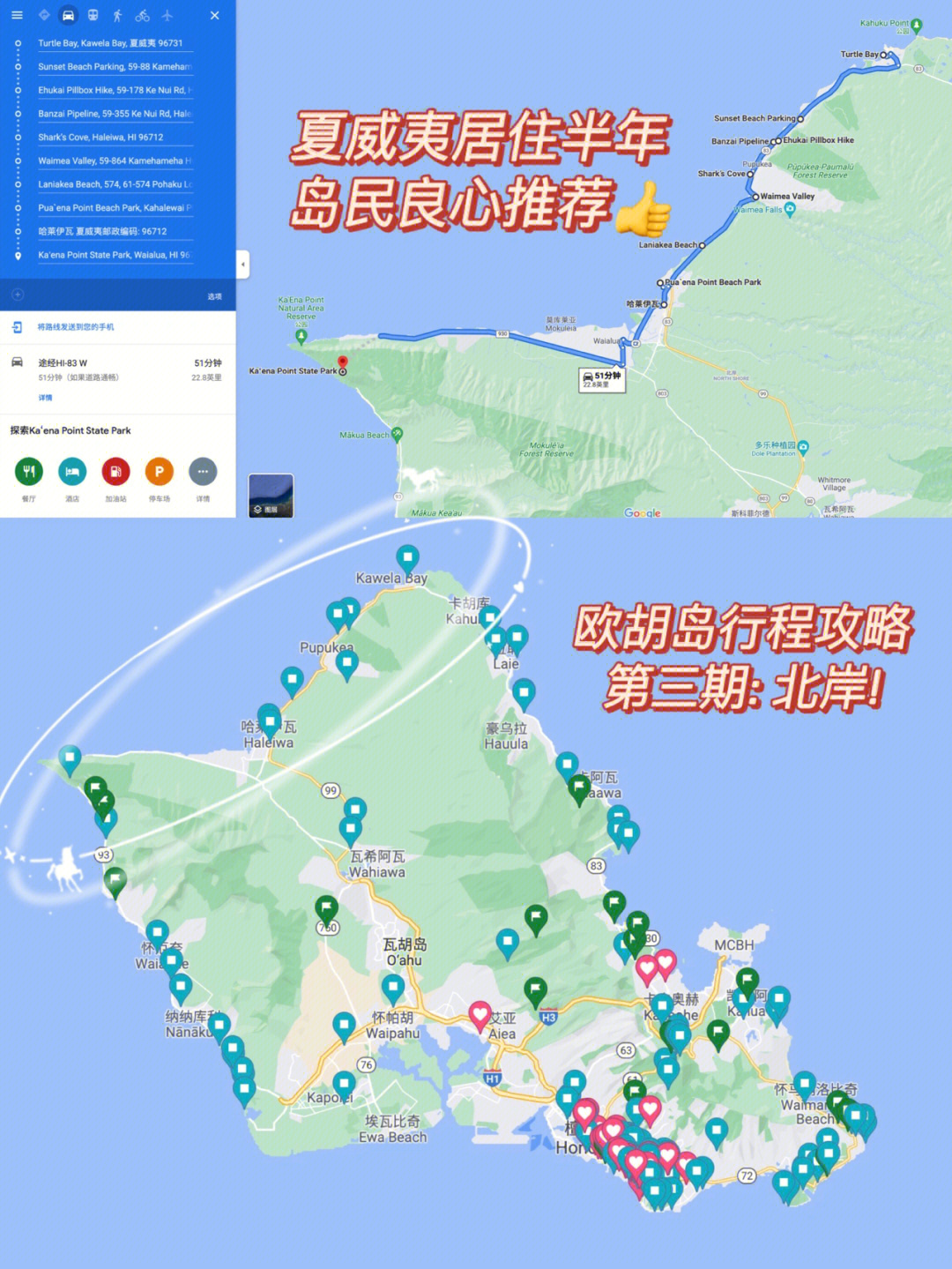 最全攻略夏威夷欧胡岛路线规划3北岸