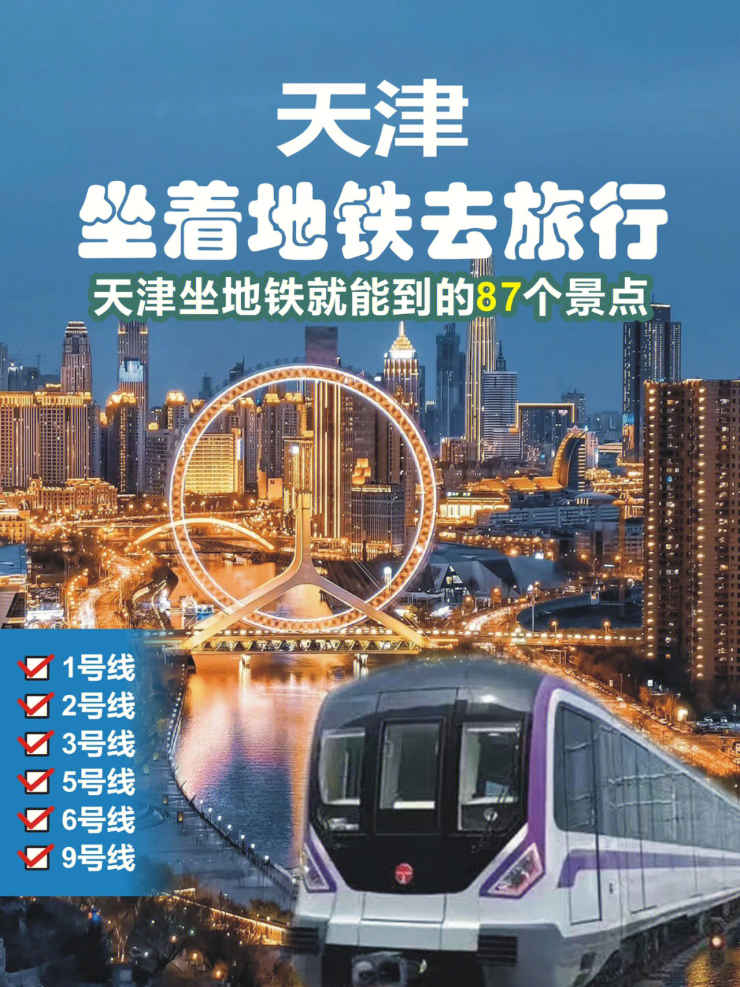 天津地铁能够到达的87个景区